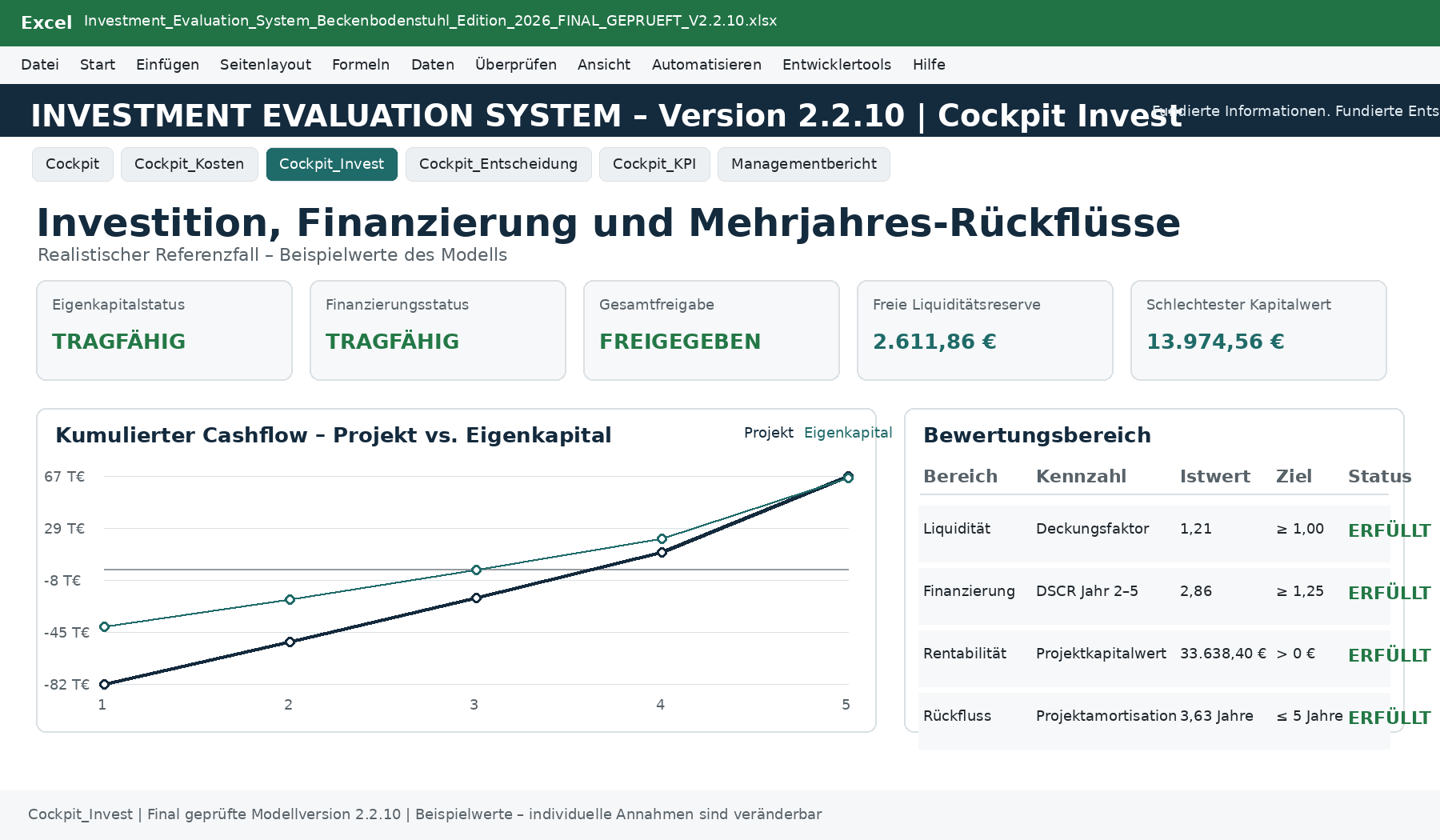 EntscheidBasis Excel Investment Evaluation System